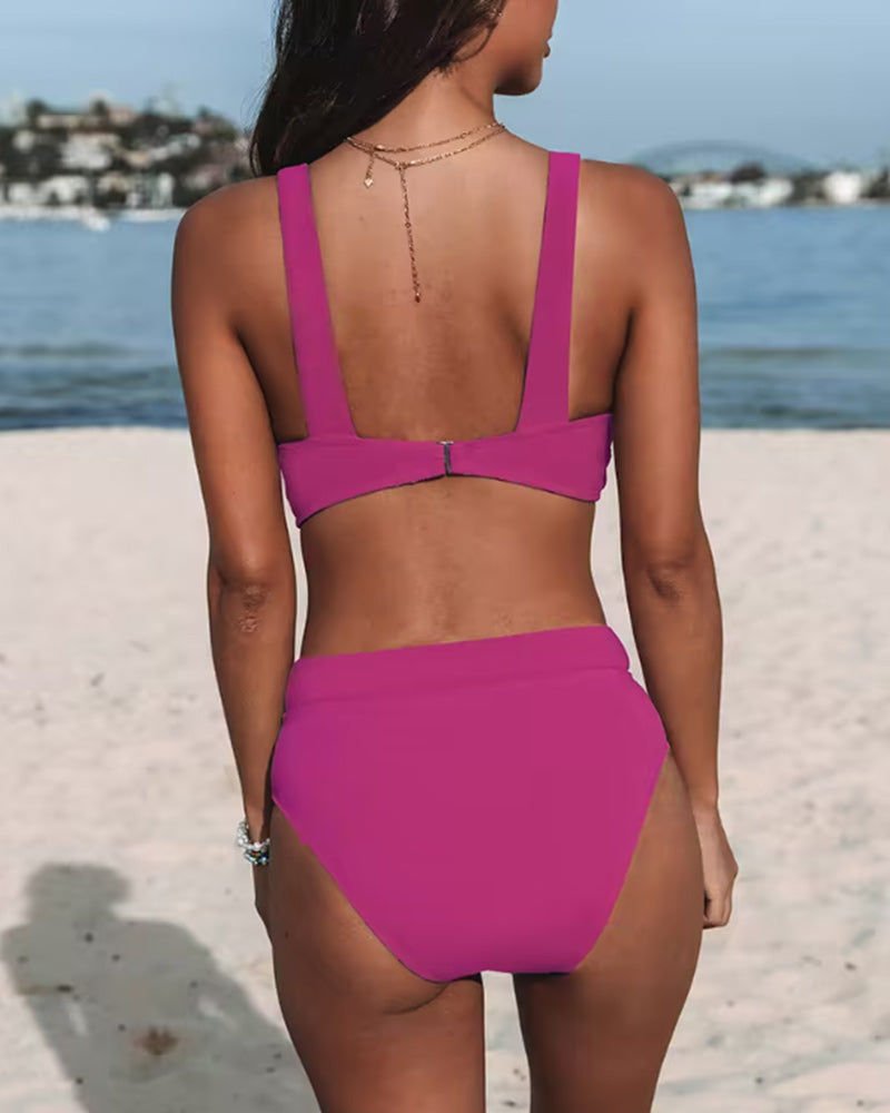 Femke - Effen Hoge Taille Badpak