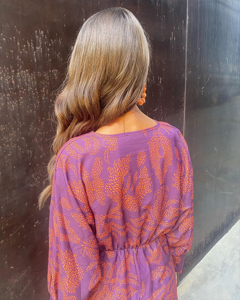Melisa™ | Vintage Jurk met Lange Mouwen en V-Hals