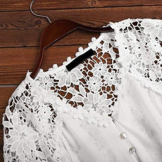 Miranda™|chique Bloemen Kant Blouse